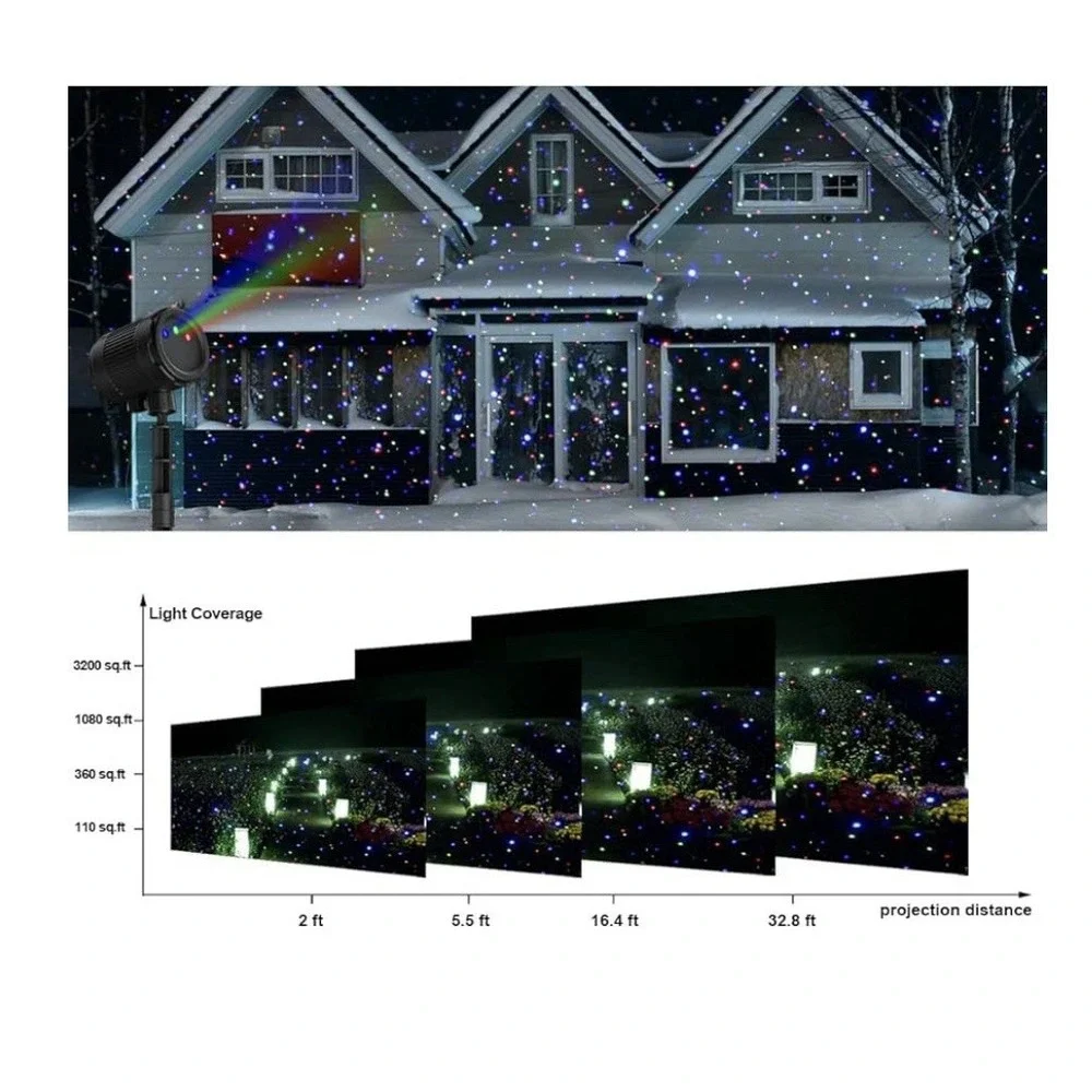 Outdoor laser lights,moving RGB projector light,waterproof with remote control